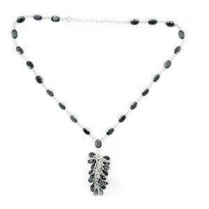Collar con colgante fino de Plata de Ley 925 hecho a mano con piedras preciosas de ónix negro, joyería de platino, regalo para el día de la semana, para el día de hoy - Product Image 4