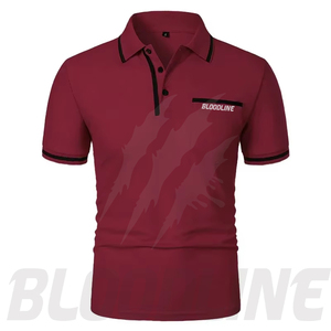 Camisa de Manga Corta para Hombre Bloodline, Color Sólido, Algodón Transpirable, Tejido de Punto, Secado Rápido, Corte Regular Formal, Marrón - Product Image 2