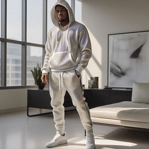 Personalizar Rhinestone Chándal Hombres Jogging Wear Sudadera con capucha Personalizado Rhinestone Pantalones de chándal Conjuntos Jogger Rhinestone Chándal Hombres - Product Image 4