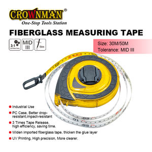CROWNMAN strumenti di misurazione ad alta precisione 3:1 a sgancio rapido di ritorno 30m 50m ingegnere in fibra di vetro nastro misuratore lungo - Product Image 2