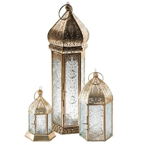 Juego de tres farolillos marroquíes, portavelas decorativo hecho a mano de Color blanco, FAROL DE Metal decorativo clásico y elegante - Product Image 5