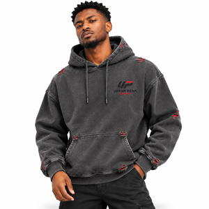 Sweat à capuche premium pour homme, effet vieilli, avec textures de tissu distinctives, style streetwear décontracté et un attrait urbain unique - Product Image 3