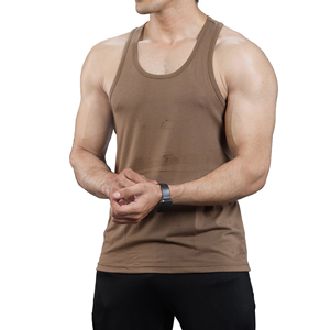 เสื้อกล้ามออกกำลังกายผู้ชายแบบใหม่ขายส่ง เสื้อกล้ามเนื้อเนื้อนุ่มสีพื้นสำหรับออกกำลังกาย เสื้อกล้ามผู้ชายคุณภาพสูง - Product Image 1