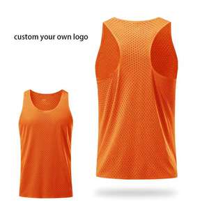 <b>Men's</b> <b>White</b> Cotton Training Tank Top Comfortable Workout <b>Vest</b> Custom Logo Mesh Material Blank Pattern - Product Image 6