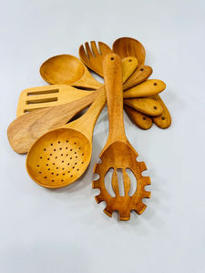 Ensemble de cuillères de service en bois, couverts de qualité alimentaire pour mariage, restaurant, hôtel, en vrac - Product Image 5