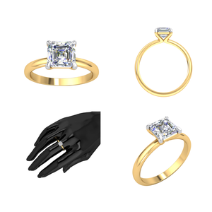 Bague au design classique en or 14 carats pour femme avec 0.65Cts VS Clarity Lab Grown Diamond EF Color Jewelry - Product Image 5