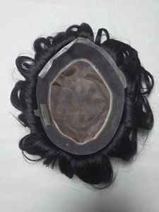 Prothèse capillaire bouclée pour homme en cheveux humains mono-base australiens - Cheveux Remy bruts d'Alibaba - Product Image 2