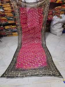 High Quality <b>Indian</b> Phulkari Hand Embroidered Dupatta Shawl Floral Design Handmade Beautiful Color <b>Scarf</b> for Women and Ladies - Product Image 3