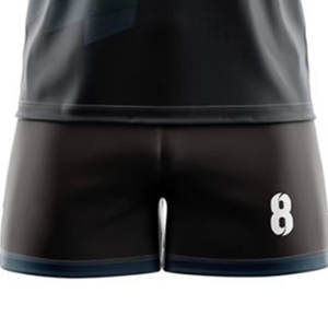 Conjunto de uniforme de rugby para hombre, tela elástica, ajuste cómodo, secado rápido, camiseta de manga corta y pantalones cortos para partidos de equipos de club - Product Image 4