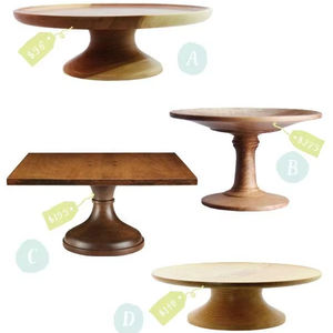 SUPPORT DE JARDIN de haute qualité en bois d'acacia à pied haut plateau rond en bois support à gâteaux pour servir des gâteaux et des fruits - Product Image 5
