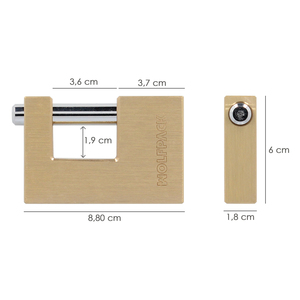 Lucchetto Quadrato in Ottone per Serranda Avvolgibile 90 mm. - Product Image 2