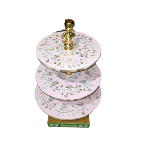 Support à gâteau de luxe en nacre incrustée, design moderne et élégant, résistant au four, forme unique, taille pour les fêtes, les hôtels, personnalisable - Product Image 6