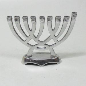 Latest 2025 Vintage Design Aluminium Menorah Chanukah Candle Stand Elegant Look <b>Silver</b> Color Handcrafted Candle Holder Decor - Product Image 3