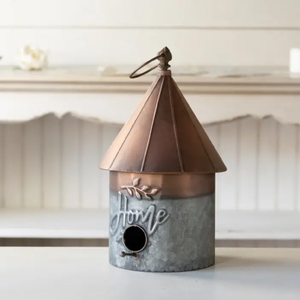 Nichoir en métal coloré | Décor de jardin jaune décoratif avec fleurs et oiseaux à suspendre pour l'extérieur au prix de gros - Product Image 2