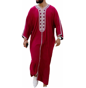 Muslim Men <b>Thobe</b> Man Jubba Summer Cotton Fabric Breathable Muslim Prayers <b>Moroccan</b> Al Daffah Jubbah - Product Image 1