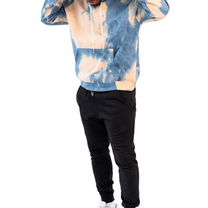 2025 meilleure qualité hiver couleurs unies polaire pull déchiré coupe régulière en détresse Vintage Denim acide lavage cravate Die sweats à capuche - Product Image 5