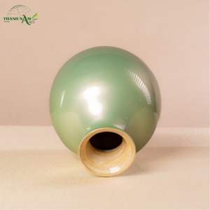 Vase de table en bambou enroulé Art Déco fait à la main - Décoration écologique et durable avec diamètre personnalisé - Product Image 4