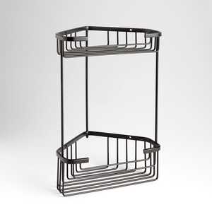 Jabonera Doble de Esquina para Ducha, Negra, con Soporte para Estante de Baño - Product Image 2