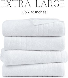 Logo brodé personnalisé blanc 100% coton éponge luxe hôtel ensemble de draps de bain serviettes en coton égyptien draps compressés - Product Image 3