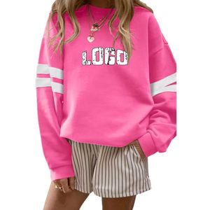 Sudadera de Mujer con Rayas y Lavado Ácido, Color Sólido, Mangas Largas, Ajuste Holgado y Cómodo, Cuello Redondo Estampado, Ropa de Calle de Invierno - Product Image 5
