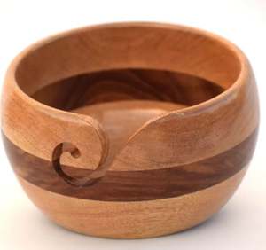 Bol de fil rayé en palissandre fait main haute résistance bol à tricoter élégant Style cadeau en bois pour la décoration de magasins de fils et de fibres - Product Image 3