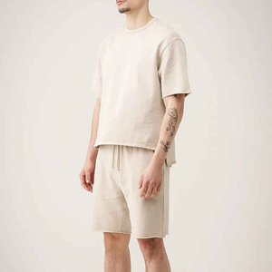 Vêtements de rue à la mode Twin Set pour hommes T-shirt court 2 pièces ensemble coton polyester mélangé Tech Short Set Men - Product Image 2