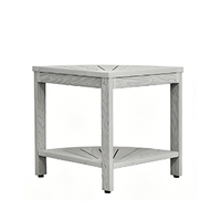 Table d'appoint d'extérieur Adirondack avec étagère de rangement pour balcon et jardin, en plastique et bois