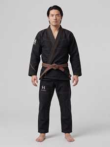 Kimono de Jiu-Jitsu Noir Kintsugi avec Broderie Dorée Personnalisée OEM 450 GSM Tissage Perlé Pré-rétréci Col en Mousse EVA Vente en Gros - Product Image 2