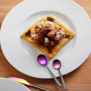 Ensemble de couverts à poignée noire Multi Finished Head en acier inoxydable MirrorAndMatteFinish pour la maison, la cuisine, le restaurant et la salle à manger - Product Image 2