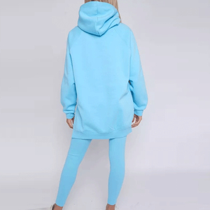 Wholesale Price Top Selling Women Oversized Pullover Hoodie & <b>Leggings</b> Set Ladies Tracksuit for Winters - Product Image 3