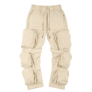 High-Arcade Can Wind Zipper Multi-Pocket Hip Hop Trend Loose Casual Cargo Jogger Pantalones con diseño de tiro alto Cinturones - Product Image 1
