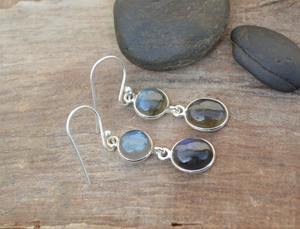 Pendientes de Labradorita con Baño de Oro y Plata de Ley para Mujer y Niña, Regalo de Aniversario - Product Image 3