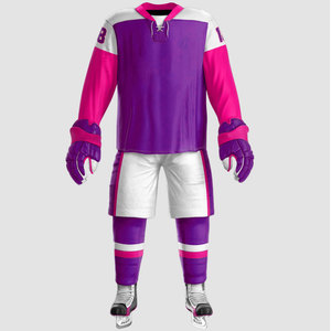 Conjunto de ropa deportiva de hockey sobre hielo de secado rápido de poliéster personalizable cómodo con uniformes de hockey sobre hielo por sublimación de nombre de equipo - Product Image 4