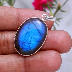 Labradorite bouddha pendentif sculpté labradorite guasha collier pendentif de pierres précieuses pour femmes labradorite fournisseur de pierres précieuses 925 sterling - Product Image 4