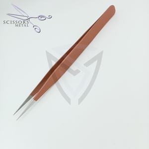 Pince à cils inclinée antistatique en acier inoxydable de logo privé Pakistan Made Beauty Eyelash Extension Tweezers Factory - Product Image 4