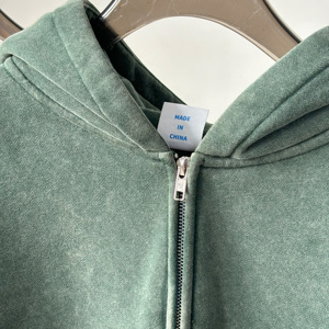 Pull à capuche décontracté personnalisé lourd et pantalon de survêtement évasé en éponge française 2 pièces surdimensionné délavé à l'acide ensemble sweat à capuche - Product Image 3