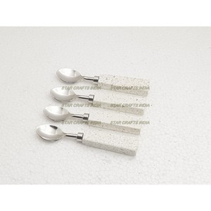 Fabricant de couverts en acier inoxydable en gros lourd simple 4 pièces vaisselle cuillère en argent et couteau à fromage pour restaurant - Product Image 5