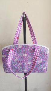 Imprimé floral violet matelassé Durable pochette pour ordinateur portable en coton léger Double poignées cahier de protection Design de transport - Product Image 4