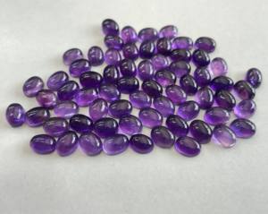 Amatista natural Oval 8x10mm Cabujón Parte posterior plana-Piedra preciosa suelta Amatista púrpura de calidad superior - Product Image 6