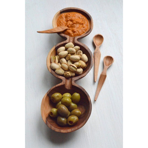 Elegante juego de cuencos para servir ensaladas con acabado natural, ideal para vajilla elegante, comedor en casa y utensilios de cocina para uso diario - Product Image 2