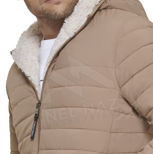 Men's Lightweight 100% Polyester <b>Puffer</b> <b>Jacket</b> High Quality Canvas Custom Logo Stand Collar Winter Latest Design <b>Cheap</b> Price - Product Image 2