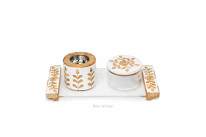 Ensemble de brûleurs à encens Bela Artisan en résine et bois incrusté, 3 pièces, accessoires à encens indiens, 3x3 pouces, comprend un diffuseur d'encens Mabkhara - Product Image 2
