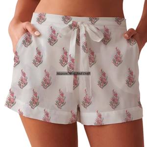 Dabu Print <b>Shorts</b> Women's Summer Loungewear Cotton Block Print <b>Shorts</b> Beach Girls Collection Baby Doll Style - Product Image 1