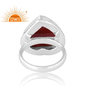 Meilleure vente 925 Sterling vente naturelle rouge Onyx bague en pierres précieuses fabricant de bijoux personnalisés - Product Image 3