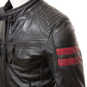 Chaqueta de Cuero Estilo Urbano con Puños Ajustables y Múltiples Bolsillos Laterales, Chaqueta de Invierno - Product Image 5