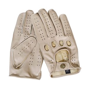 Genuine Lambskin Leather Breathable Full Finger <b>Driver</b> <b>Gloves</b> Soft Unlined Touchscreen Feature for Men - Product Image 2