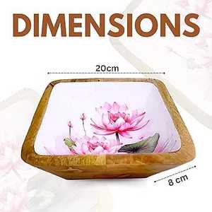 Bol en bois Bol à salade de fruits Grand bol de service décoratif en bois avec bord ondulé au prix de gros - Product Image 2