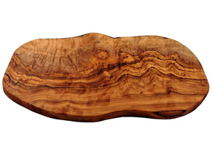 Planche à découper rustique en bois d'olivier, bloc à découper pour le petit-déjeuner, 30x15cm, 20mm d'épaisseur, écologique, couleur naturelle, forme ovale, InterCraft - Product Image 3