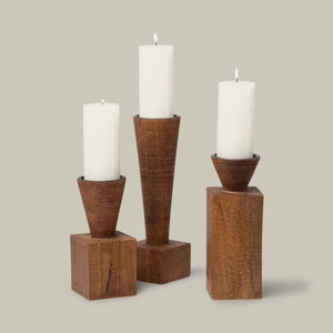 Ensemble de bougeoirs en bois de qualité supérieure chandelier moderne porte-lumière de thé pilier de bougeoir pour accessoires de Table à la maison - Product Image 1