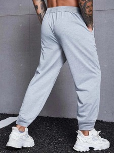 New Arrival Men's Plus Size 100% Cotton Joggers <b>Drawstring</b> Casual Washed Style Pants and <b>Trousers</b> Straight Pattern - Product Image 6